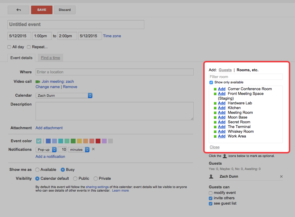 How To Set Up Room Resource Calendars In Google Apps